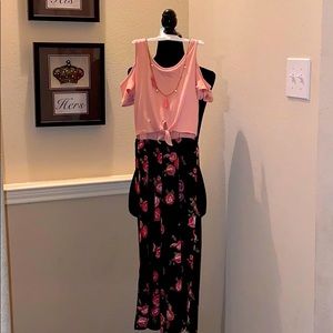 One Step Up floral bottoms and pink top